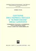 Copertina libro <b>Gestione dell'impresa sociale e supervisione degli azionisti</b>