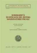 Copertina libro <b>Sussidiarietà ed efficacia del sistema sanzionatorio fiscale</b>