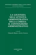 Copertina libro <b>La giustizia nell'attività amministrativa della Chiesa</b>