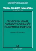 Copertina libro <b>Creazione di valore, corporate governance e informativa societaria</b>