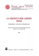 Copertina libro <b>La società per azioni oggi: tradizione, attualità e prospettive</b>