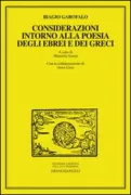 Copertina libro <b>Considerazioni intorno alla poesia degli Ebrei e dei Greci</b>