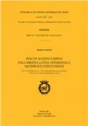 Copertina libro <b>Per un nuovo corpus dei Carmina latina epigraphica</b>