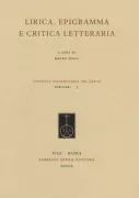 Copertina libro <b>Lirica, epigramma e critica letteraria</b>