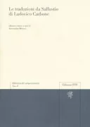 Copertina libro <b>Le traduzioni da Sallustio di Ludovico Carbone</b>