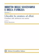 Copertina libro <b>Liberalità fra struttura ed effetti</b>