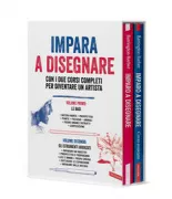 Copertina libro <b>Impara a disegnare con i due corsi completi per diventare un artista</b>