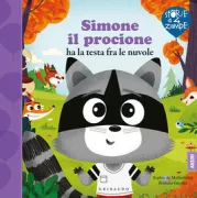 Copertina libro <b>Simone il procione ha la testa fra le nuvole<br></b>(titolo originale o altro titolo: <i>Simon est tete en l'air</i>)