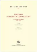 Copertina libro <b>Edizioni di storia e letteratura</b>