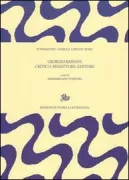 Copertina libro <b>Giorgio Bassani critico, redattore, editore</b>