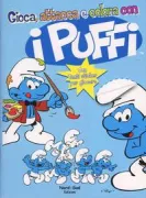 Copertina libro <b>Gioca, attacca e colora con i Puffi</b>