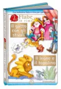 Copertina libro gatto con gli stivali/leone e il topolino