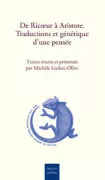 Copertina libro <b>De Ricoeur à Aristote</b>