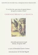 Copertina libro <b>Giordano Bruno e la Francia</b>