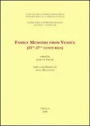 Copertina libro <b>Family memoirs from Venice (15th-17th centuries)</b>