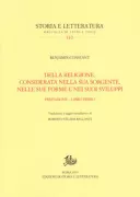Copertina libro <b>Della religione, considerata nella sua sorgente, nelle sue forme e nei suoi sviluppi<br></b>(titolo originale o altro titolo: <i>De la religion considérée dans sa source, ses formes et son développement</i>)