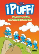 Copertina libro <b>Un nuovo amico nel villaggio dei Puffi<br></b>(titolo originale o altro titolo: <i>Mon amie l'araignée</i>)