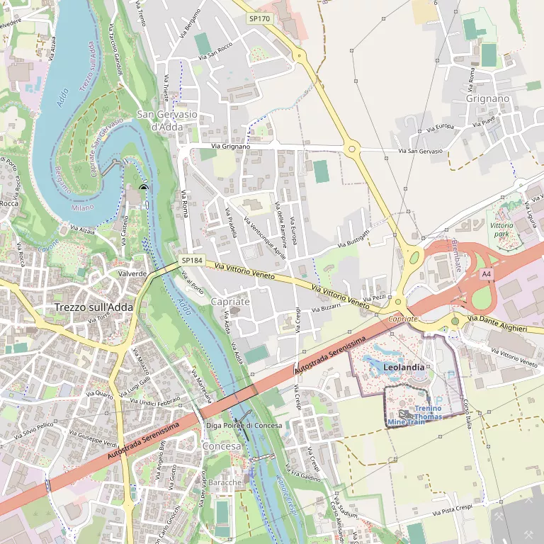 Mappa CAPRIATE SAN GERVASIO