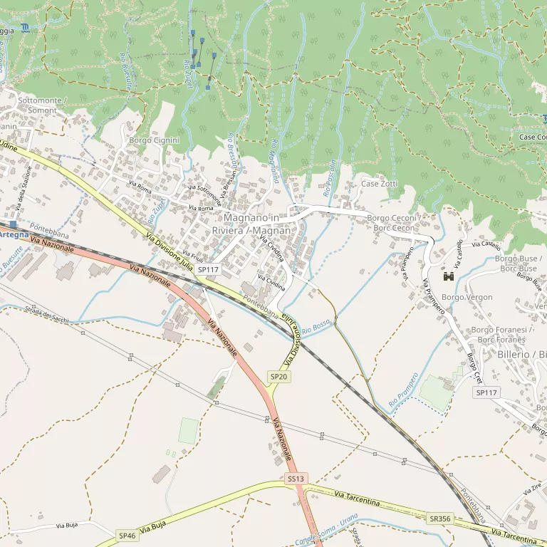 Mappa MAGNANO IN RIVIERA