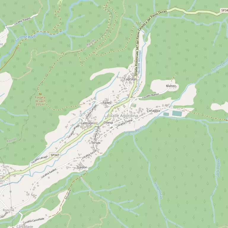 Mappa LA VALLE AGORDINA